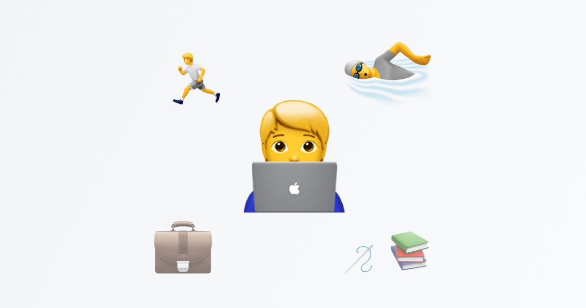 2024년에 한 부트캠프, 러닝, 수영과 2025년에 하고 싶은 취업과 취미 생활을 이모지로 표현하여 배치한 이미지